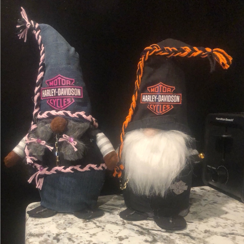 Hand Made Harley Davidson Gnomes.